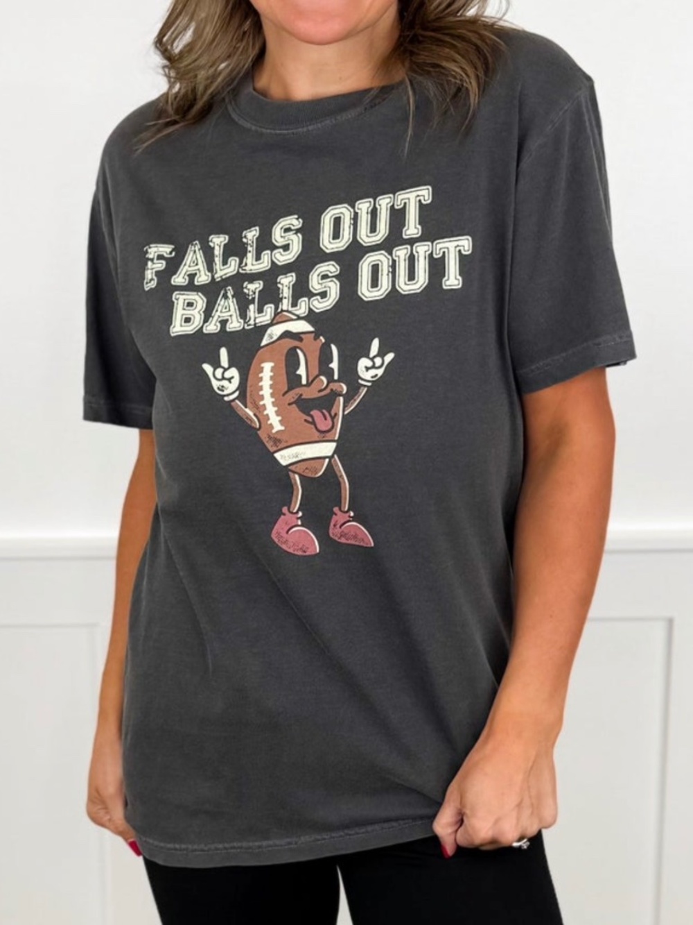 Falls Out Balls Out Tshirt - Comfort Colors game day shirt - size 2XL